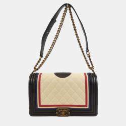 Chanel Boy Tricolour Quilted Leather Shoulder Bag