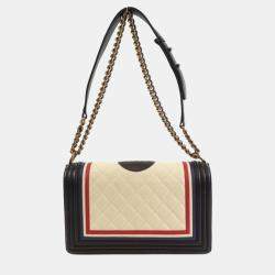 Chanel Boy Tricolour Quilted Leather Shoulder Bag