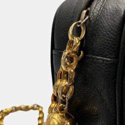 Chanel Caviar Skin Shoulder Bag Ball Chain Turn Lock