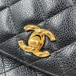 Chanel Caviar Skin Shoulder Bag Ball Chain Turn Lock