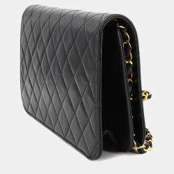 Chanel Matelasse Chain Shoulder Bag Leather Black Gold Metal Fittings Push Lock
