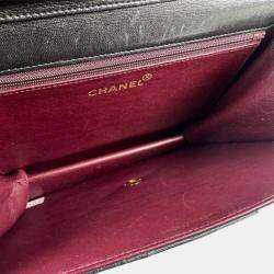 Chanel Shoulder Bag Matelasse Leather Metal Black Gold