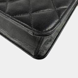 Chanel Shoulder Bag Matelasse Leather Metal Black Gold