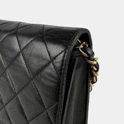 Chanel Shoulder Bag Matelasse Leather Metal Black Gold
