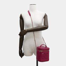 Chanel Chain Shoulder Bag Coco Mark Vanity Lambskin