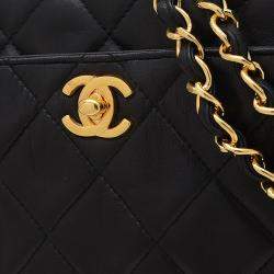 Chanel Quilted CC Black Leather Shoulder Bag
