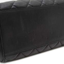 Chanel Matelasse Large Chain Shoulder Bag In Black Lambskin