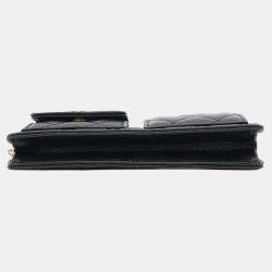 Chanel Chain Wallet Small Black Leather Clutch Bag