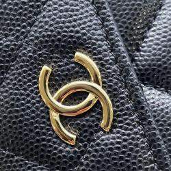 Chanel Chain Wallet Small Black Leather Clutch Bag