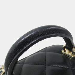 Chanel Vanity Black Leather Top Handle Bag