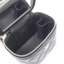 Chanel Vanity Black Leather Top Handle Bag