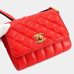 Chanel Mademoiselle Orange Leather Shoulder Bag