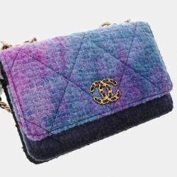Chanel Chanel 19 Chain Shoulder Bag Purple/Blue Quilted/Calf