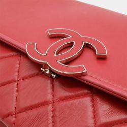 Chanel Hamptons Coco Mark Chain Shoulder Bag Lambskin Leather Pink