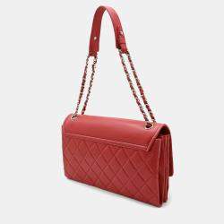 Chanel Hamptons Coco Mark Chain Shoulder Bag Lambskin Leather Pink