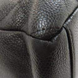 Pre Owned Chanel Petite Shopping Black Leather Tote Bag