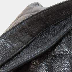 Pre Owned Chanel Petite Shopping Black Leather Tote Bag
