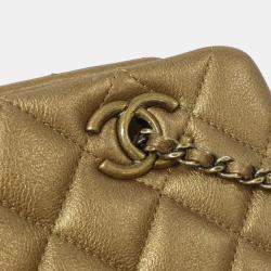 Chanel Paris-Salzburg Metallic Eyelet CC Bronze Leather Shoulder Bag