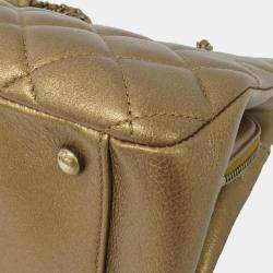 Chanel Paris-Salzburg Metallic Eyelet CC Bronze Leather Shoulder Bag