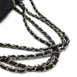 Pre Owned Chanel 2.55 Turnlock Black White Calf Leather Tote Bag