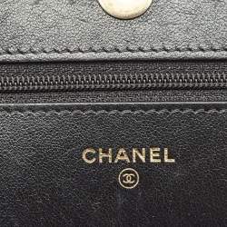 Chanel Black Quilted Leather 19 Flap Wallet on Chain