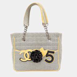 Chanel CC Camellia No. 5 Choco Bar Canvas Tote