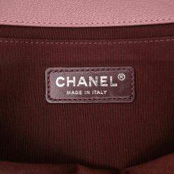 Chanel Pink Old Medium Quilted Goatskin and Patent Duo Boy Flap