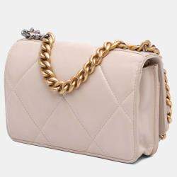 Chanel Beige Quilted Lambskin 19 Wallet on Chain