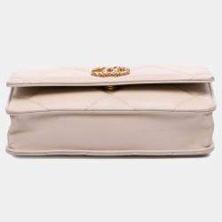 Chanel Beige Quilted Lambskin 19 Wallet on Chain
