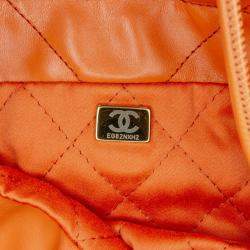 Chanel Mini Shiny Orange Calfskin 22 Handbag
