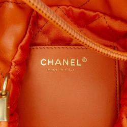 Chanel Mini Shiny Orange Calfskin 22 Handbag