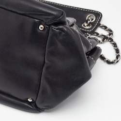 Pre Owned Chanel Black Leather LAX Accordion Shoulder Bag