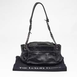 Pre Owned Chanel Black Leather LAX Accordion Shoulder Bag