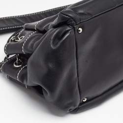 Pre Owned Chanel Black Leather LAX Accordion Shoulder Bag