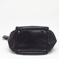 Pre Owned Chanel Black Leather LAX Accordion Shoulder Bag