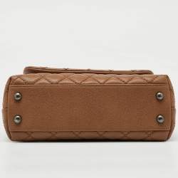 Chanel Brown Quilted Caviar Leather Mini Coco Top Handle Bag
