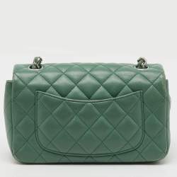 Chanel Green Quilted Leather Rectangular Mini Classic Flap Bag