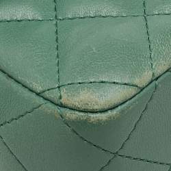 Chanel Green Quilted Leather Rectangular Mini Classic Flap Bag
