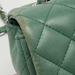 Chanel Green Quilted Leather Rectangular Mini Classic Flap Bag