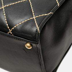 Chanel Black CC Lambskin Wild Stitch Handbag