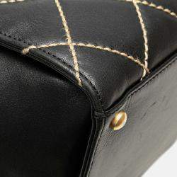 Chanel Black CC Lambskin Wild Stitch Handbag