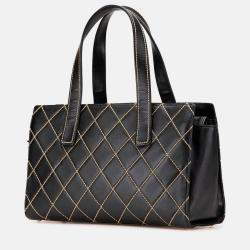 Chanel Black CC Lambskin Wild Stitch Handbag