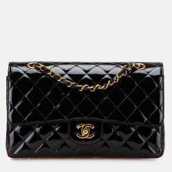 Chanel Black Medium Classic Patent Double Flap