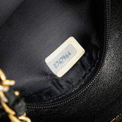 Pre Owned Chanel Black CC Stitched Lambskin Flap