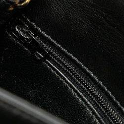 Pre Owned Chanel Black CC Stitched Lambskin Flap