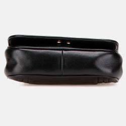 Pre Owned Chanel Black CC Stitched Lambskin Flap