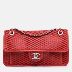 Chanel Red Medium Calfskin Perforated Up In The Air Flap