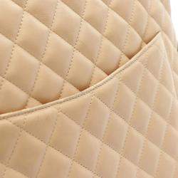 Pre Owned Chanel Cambon Line Beige/Black Leather Large Pochette Shoulder Bag
