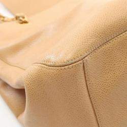 Chanel CC Shopper Beige Leather Tote Bag