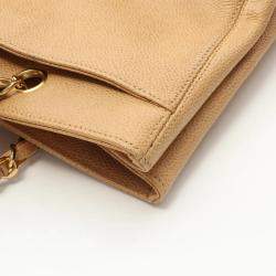 Chanel CC Shopper Beige Leather Tote Bag
